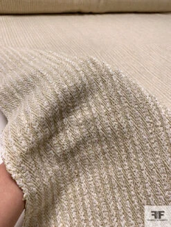 Italian Heavy Weight Jacket Weight Tweed With Metallic - Gold / Off-White 18 Italian Heavy Weight Jacket Weight Tweed With Metallic - Gold / Off-White -Fabrics And Fabrics Store 18051 9