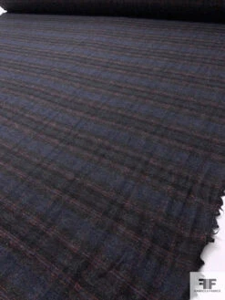 Italian Plaid Brushed Wool Gauze Suiting - Navy / Bllack / Red 18 Italian Plaid Brushed Wool Gauze Suiting - Navy / Bllack / Red -Fabrics And Fabrics Store 18059 8