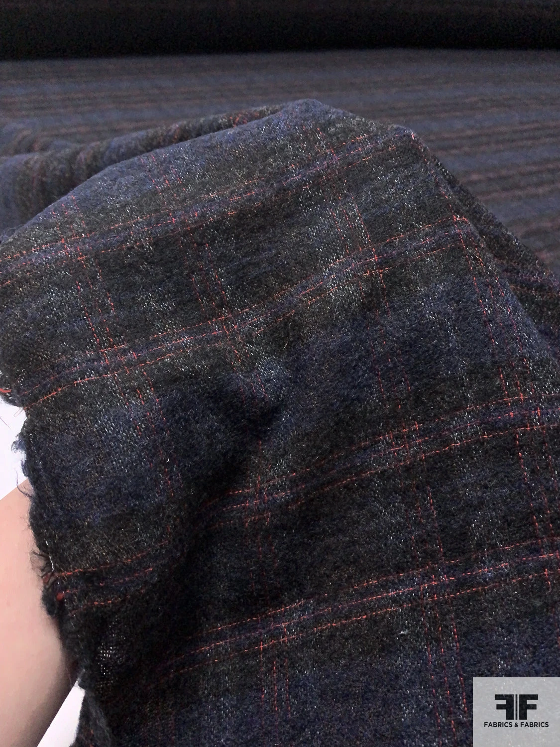 Italian Plaid Brushed Wool Gauze Suiting - Navy / Bllack / Red 11 Italian Plaid Brushed Wool Gauze Suiting - Navy / Bllack / Red - Image 9