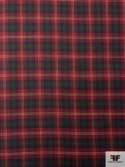 Made In England Fine Plaid Wool Suiting - Christmas Red / Sacramento Green / Yellow 16 Made In England Fine Plaid Wool Suiting - Christmas Red / Sacramento Green / Yellow -Fabrics And Fabrics Store 18060 4