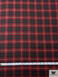 Made In England Fine Plaid Wool Suiting - Christmas Red / Sacramento Green / Yellow 17 Made In England Fine Plaid Wool Suiting - Christmas Red / Sacramento Green / Yellow -Fabrics And Fabrics Store 18060 5
