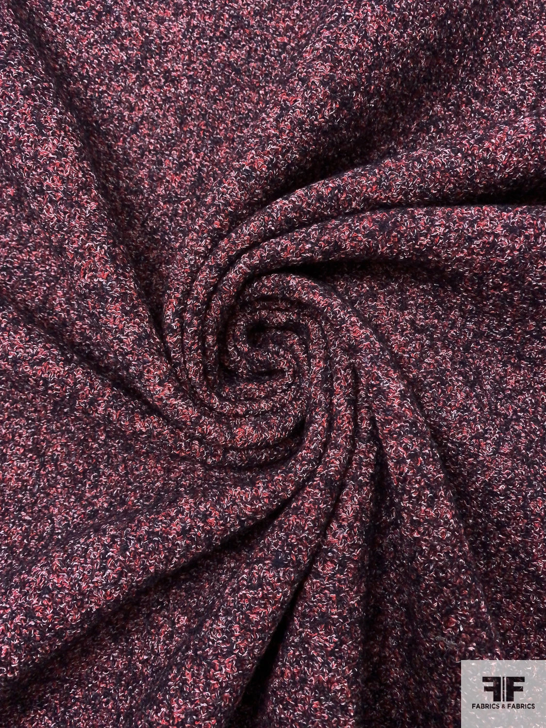 Italian Bouclé Wool Blend Coating With Fused Back - Red / Navy / Purple / Off-White 5 Italian Bouclé Wool Blend Coating With Fused Back - Red / Navy / Purple / Off-White - Image 3