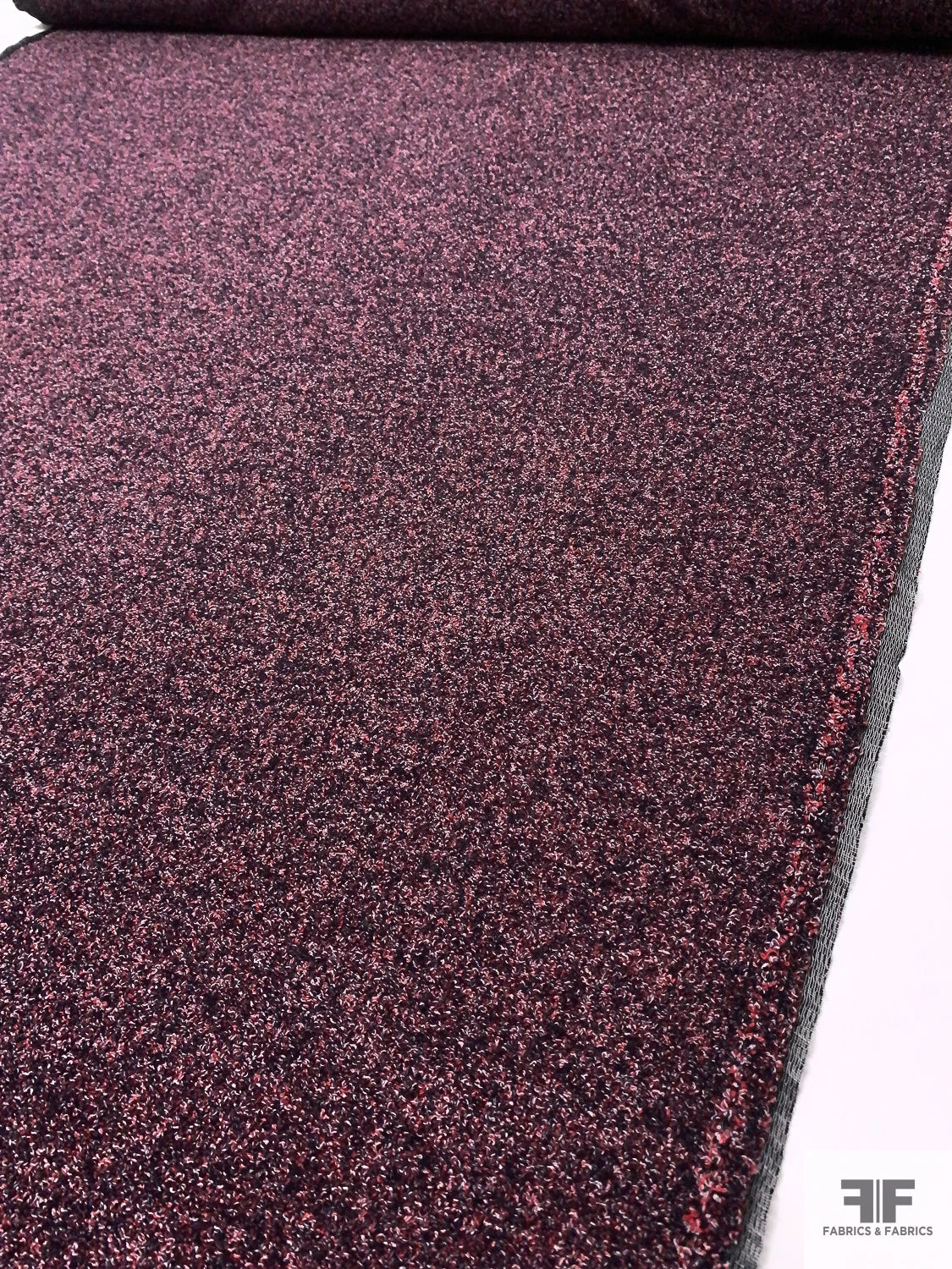 Italian Bouclé Wool Blend Coating With Fused Back - Red / Navy / Purple / Off-White 10 Italian Bouclé Wool Blend Coating With Fused Back - Red / Navy / Purple / Off-White - Image 8