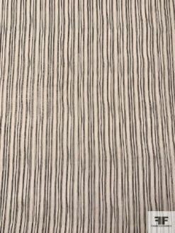 Italian Line Striped Printed Lightweight Wool Coating - Ivory / Black 15 Italian Line Striped Printed Lightweight Wool Coating - Ivory / Black -Fabrics And Fabrics Store 18080 4