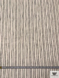 Italian Line Striped Printed Lightweight Wool Coating - Ivory / Black 16 Italian Line Striped Printed Lightweight Wool Coating - Ivory / Black -Fabrics And Fabrics Store 18080 5