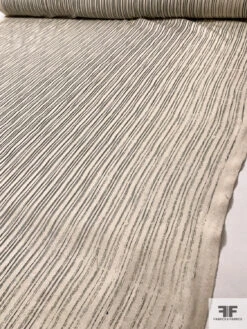 Italian Line Striped Printed Lightweight Wool Coating - Ivory / Black 18 Italian Line Striped Printed Lightweight Wool Coating - Ivory / Black -Fabrics And Fabrics Store 18080 8