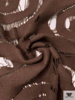 Italian Novelty Swirl Cutout Wool Coating - Brown -Fabrics And Fabrics Store 18084 1