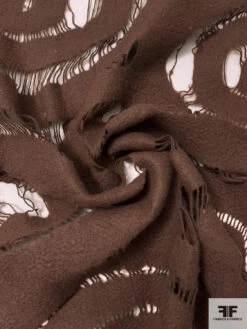 Italian Novelty Swirl Cutout Wool Coating - Brown -Fabrics And Fabrics Store 18084 2