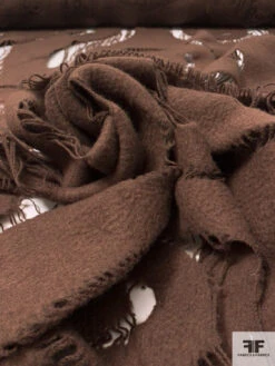 Italian Novelty Swirl Cutout Wool Coating - Brown -Fabrics And Fabrics Store 18084 3