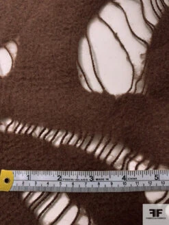 Italian Novelty Swirl Cutout Wool Coating - Brown -Fabrics And Fabrics Store 18084 6