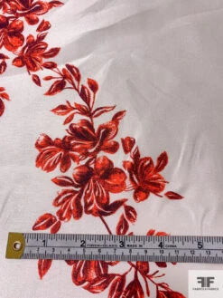 Romantic Floral Branches Printed Silk-Cotton Mikado - Red / Pearl White 15 Romantic Floral Branches Printed Silk-Cotton Mikado - Red / Pearl White -Fabrics And Fabrics Store 18087 5