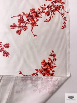 Romantic Floral Branches Printed Silk-Cotton Mikado - Red / Pearl White 16 Romantic Floral Branches Printed Silk-Cotton Mikado - Red / Pearl White -Fabrics And Fabrics Store 18087 6