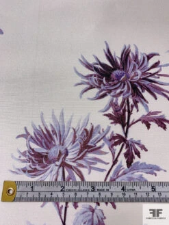 Ethereal Floral Printed Silk-Cotton Mikado - Purple / Lavender / Off-White 14 Ethereal Floral Printed Silk-Cotton Mikado - Purple / Lavender / Off-White -Fabrics And Fabrics Store 18093 5