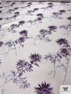 Ethereal Floral Printed Silk-Cotton Mikado - Purple / Lavender / Off-White 15 Ethereal Floral Printed Silk-Cotton Mikado - Purple / Lavender / Off-White -Fabrics And Fabrics Store 18093 6