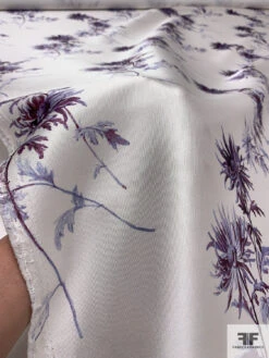 Ethereal Floral Printed Silk-Cotton Mikado - Purple / Lavender / Off-White 16 Ethereal Floral Printed Silk-Cotton Mikado - Purple / Lavender / Off-White -Fabrics And Fabrics Store 18093 7