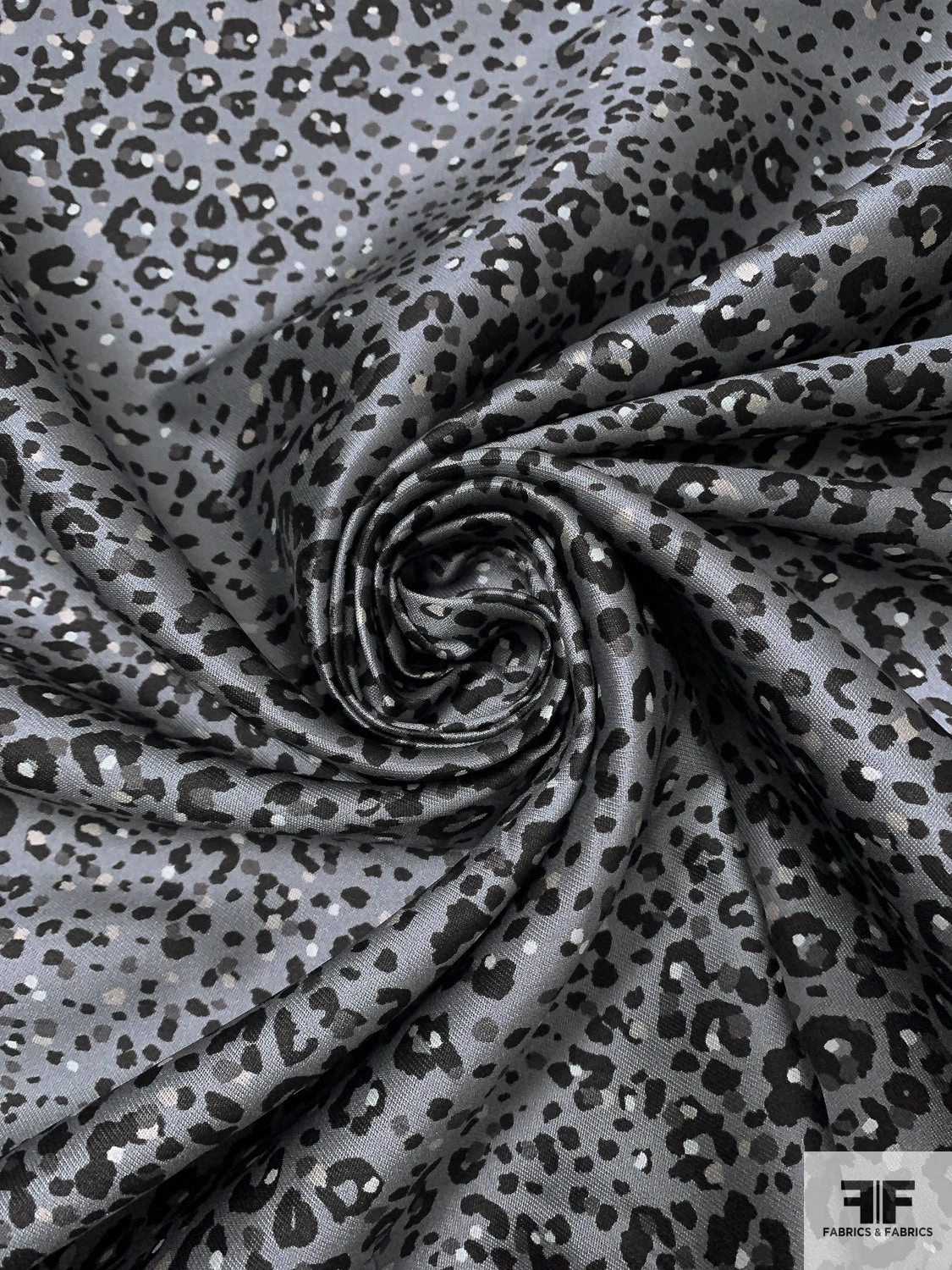 Animal Pattern Printed Silk-Cotton Mikado - Greys / Black 6 Animal Pattern Printed Silk-Cotton Mikado - Greys / Black - Image 4
