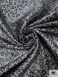 Animal Pattern Printed Silk-Cotton Mikado - Greys / Black 13 Animal Pattern Printed Silk-Cotton Mikado - Greys / Black -Fabrics And Fabrics Store 18102 2