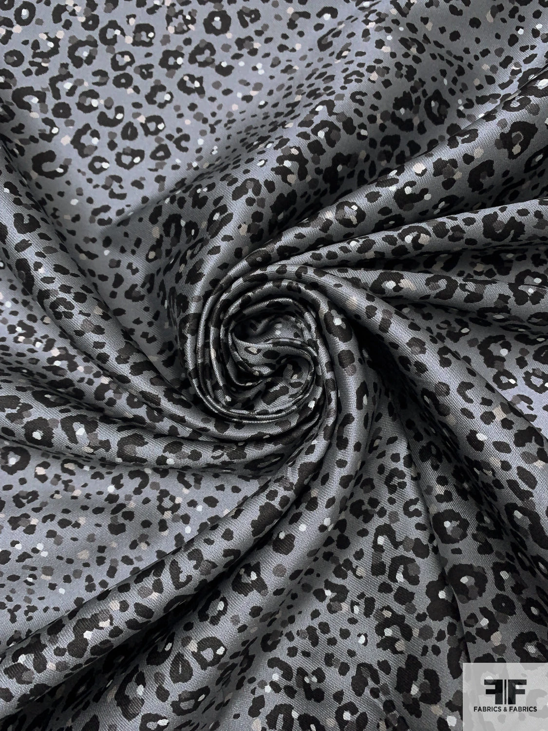 Animal Pattern Printed Silk-Cotton Mikado - Greys / Black 5 Animal Pattern Printed Silk-Cotton Mikado - Greys / Black - Image 3