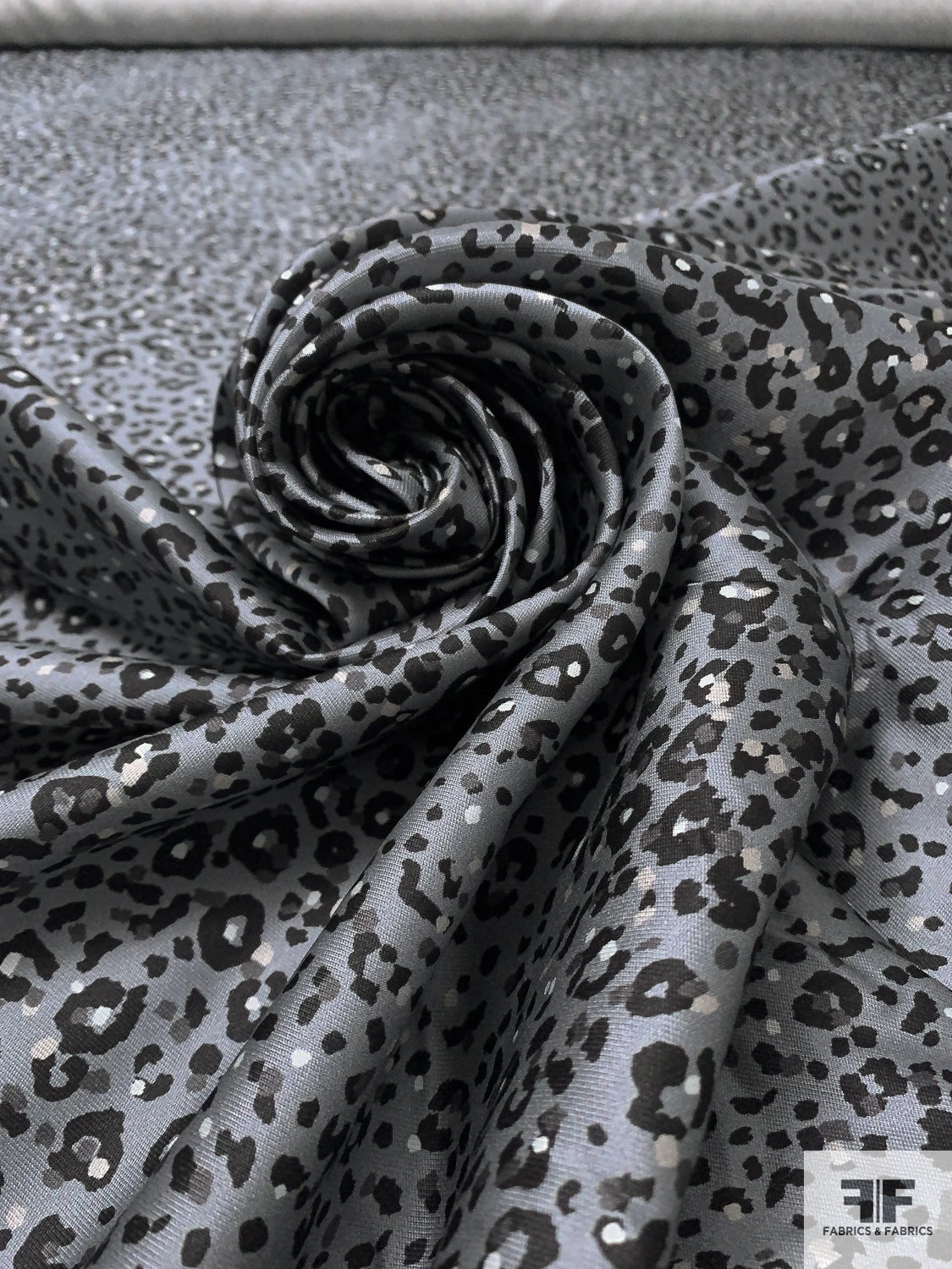 Animal Pattern Printed Silk-Cotton Mikado - Greys / Black 3 Animal Pattern Printed Silk-Cotton Mikado - Greys / Black