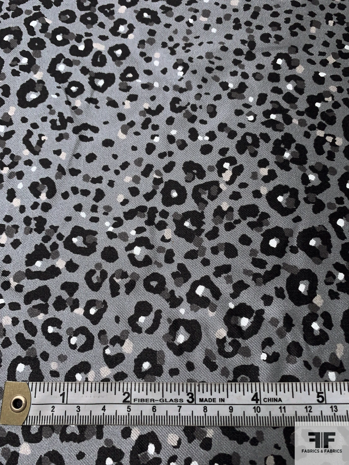 Animal Pattern Printed Silk-Cotton Mikado - Greys / Black 8 Animal Pattern Printed Silk-Cotton Mikado - Greys / Black - Image 6