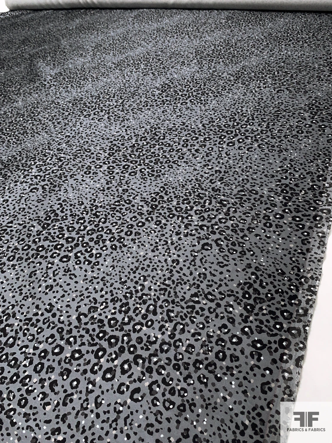 Animal Pattern Printed Silk-Cotton Mikado - Greys / Black 10 Animal Pattern Printed Silk-Cotton Mikado - Greys / Black - Image 8