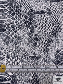 Reptile Pattern Matte-Side Printed Silk Charmeuse - Black / Grey / Off-White -Fabrics And Fabrics Store 18118 6