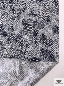 Reptile Pattern Matte-Side Printed Silk Charmeuse - Black / Grey / Off-White -Fabrics And Fabrics Store 18118 7
