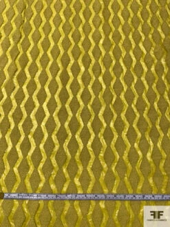 Italian Novelty Organza With Bouclé Detailed Geometric Design - Olive-Chartreuse -Fabrics And Fabrics Store 18175 4