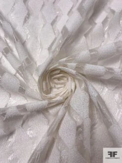 Italian Novelty Organza With Bouclé Detailed Geometric Design - Off-White 13 Italian Novelty Organza With Bouclé Detailed Geometric Design - Off-White -Fabrics And Fabrics Store 18176 2