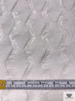 Italian Novelty Organza With Bouclé Detailed Geometric Design - Off-White 16 Italian Novelty Organza With Bouclé Detailed Geometric Design - Off-White -Fabrics And Fabrics Store 18176 5