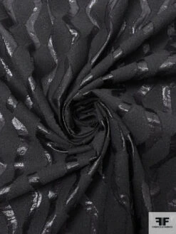 Italian Novelty Organza With Bouclé Detailed Geometric Design - Black 14 Italian Novelty Organza With Bouclé Detailed Geometric Design - Black -Fabrics And Fabrics Store 18177 1