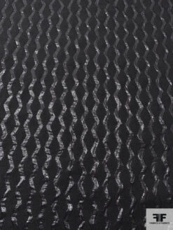 Italian Novelty Organza With Bouclé Detailed Geometric Design - Black 15 Italian Novelty Organza With Bouclé Detailed Geometric Design - Black -Fabrics And Fabrics Store 18177 3