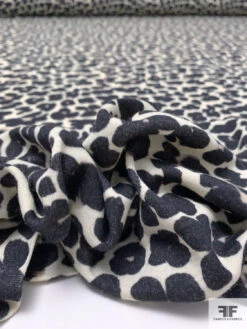 Italian Painterly Floral Clusters Printed Wool Blend Knit - Ivory / Black 19 Italian Painterly Floral Clusters Printed Wool Blend Knit - Ivory / Black -Fabrics And Fabrics Store 18195 9