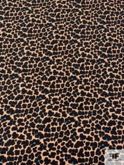 Italian Painterly Floral Clusters Printed Wool Blend Knit - Nude Camel / Black / Dusty Turquoise 14 Italian Painterly Floral Clusters Printed Wool Blend Knit - Nude Camel / Black / Dusty Turquoise -Fabrics And Fabrics Store 18196 3