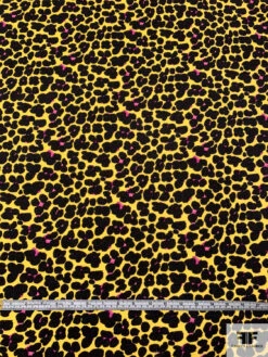 Italian Painterly Floral Clusters Printed Wool Blend Knit - Yellow / Black / Fuchsia 16 Italian Painterly Floral Clusters Printed Wool Blend Knit - Yellow / Black / Fuchsia -Fabrics And Fabrics Store 18197 4