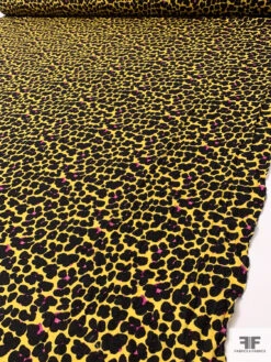 Italian Painterly Floral Clusters Printed Wool Blend Knit - Yellow / Black / Fuchsia 18 Italian Painterly Floral Clusters Printed Wool Blend Knit - Yellow / Black / Fuchsia -Fabrics And Fabrics Store 18197 7