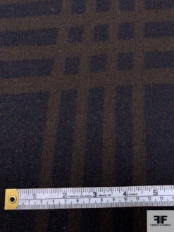 Italian Plaid Thick Wool Knit - Navy / Brown -Fabrics And Fabrics Store 18200 6