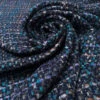 Italian Chunky Wool Blend Tweed Suiting - Turquoise / Navy / Indigo / White -Fabrics And Fabrics Store 18206 3
