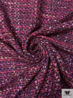 Italian Chunky Wool Blend Tweed Suiting - Hot Pinks / Purple / Boysenberry / Light Grey 14 Italian Chunky Wool Blend Tweed Suiting - Hot Pinks / Purple / Boysenberry / Light Grey -Fabrics And Fabrics Store 18207 1