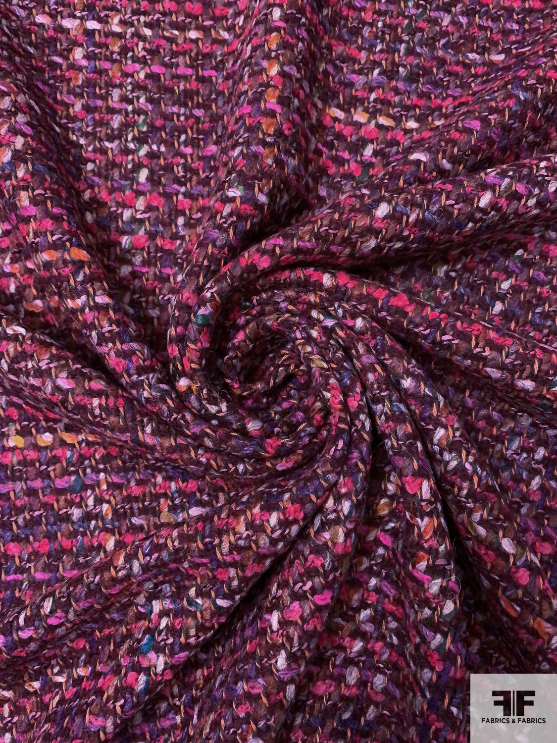 Italian Chunky Wool Blend Tweed Suiting - Hot Pinks / Purple / Boysenberry / Light Grey 6 Italian Chunky Wool Blend Tweed Suiting - Hot Pinks / Purple / Boysenberry / Light Grey - Image 4