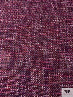 Italian Chunky Wool Blend Tweed Suiting - Hot Pinks / Purple / Boysenberry / Light Grey 15 Italian Chunky Wool Blend Tweed Suiting - Hot Pinks / Purple / Boysenberry / Light Grey -Fabrics And Fabrics Store 18207 4