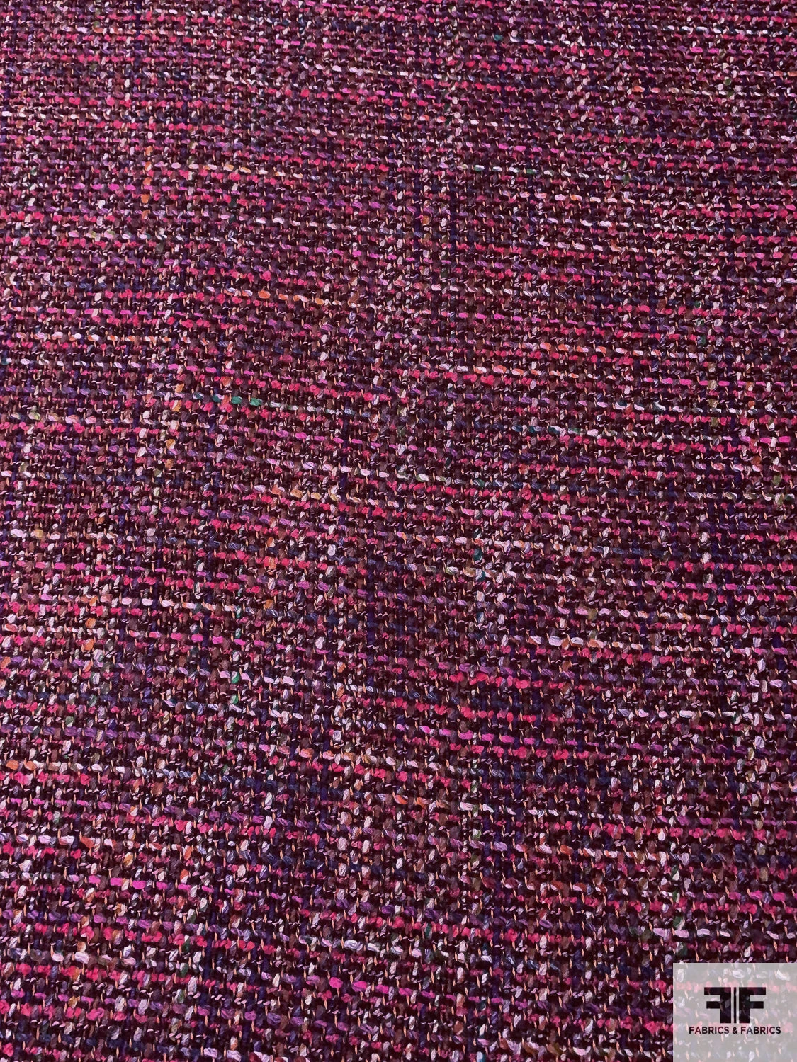 Italian Chunky Wool Blend Tweed Suiting - Hot Pinks / Purple / Boysenberry / Light Grey 7 Italian Chunky Wool Blend Tweed Suiting - Hot Pinks / Purple / Boysenberry / Light Grey - Image 5