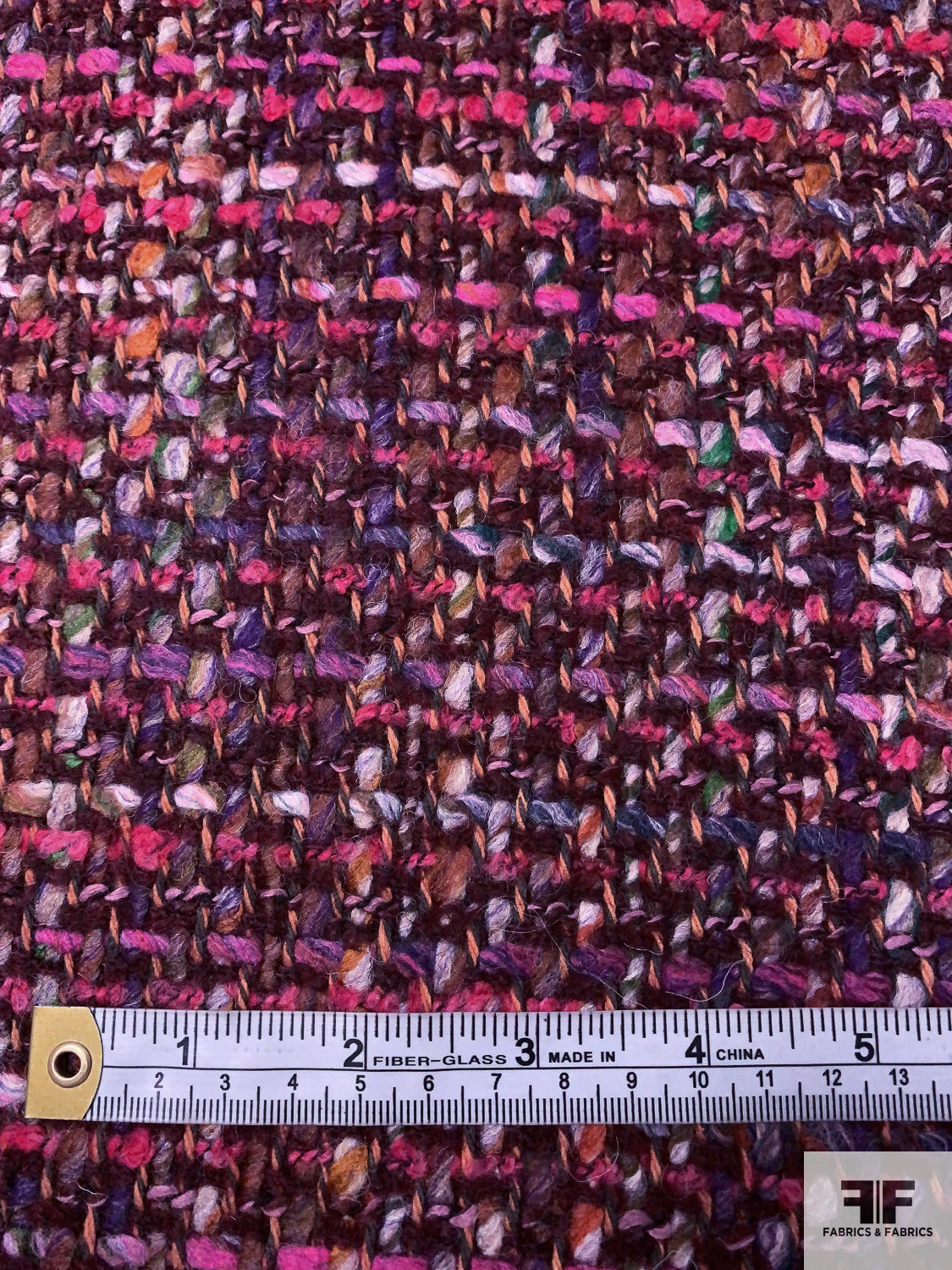 Italian Chunky Wool Blend Tweed Suiting - Hot Pinks / Purple / Boysenberry / Light Grey 9 Italian Chunky Wool Blend Tweed Suiting - Hot Pinks / Purple / Boysenberry / Light Grey - Image 7