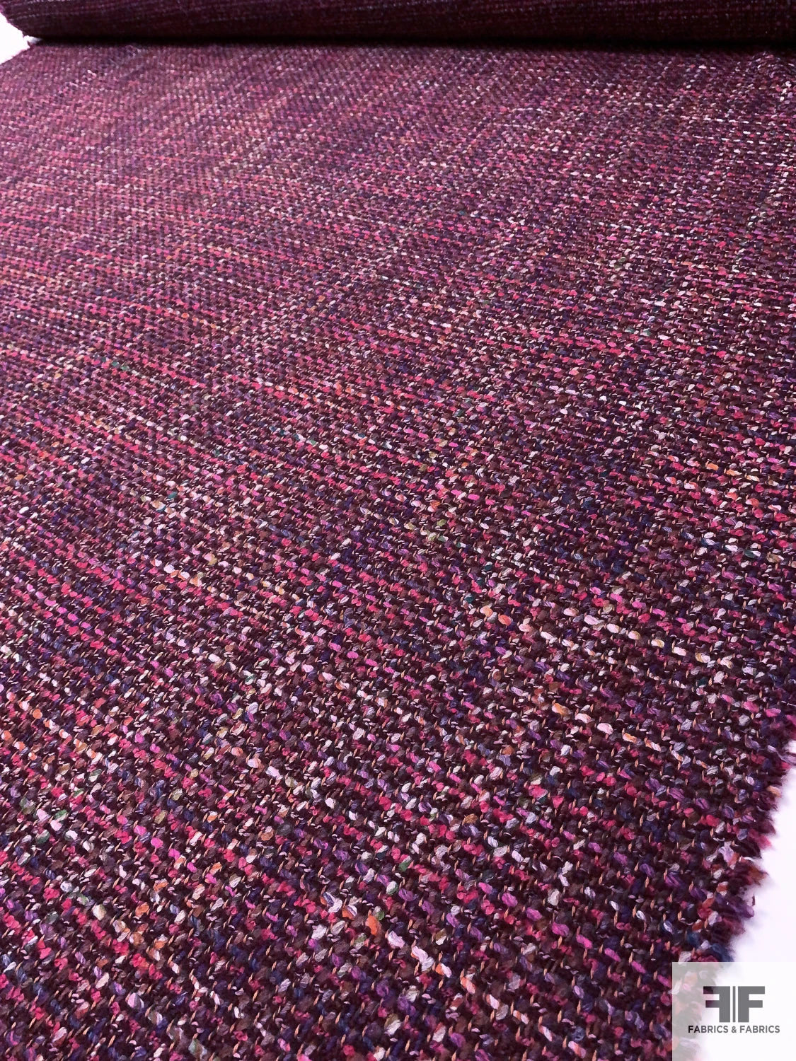 Italian Chunky Wool Blend Tweed Suiting - Hot Pinks / Purple / Boysenberry / Light Grey 10 Italian Chunky Wool Blend Tweed Suiting - Hot Pinks / Purple / Boysenberry / Light Grey - Image 8