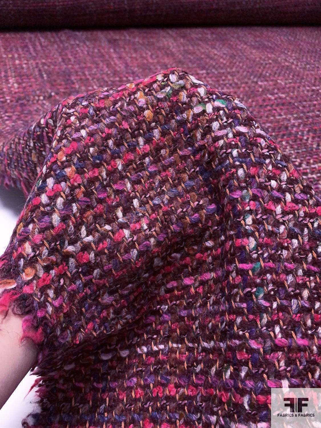Italian Chunky Wool Blend Tweed Suiting - Hot Pinks / Purple / Boysenberry / Light Grey 11 Italian Chunky Wool Blend Tweed Suiting - Hot Pinks / Purple / Boysenberry / Light Grey - Image 9