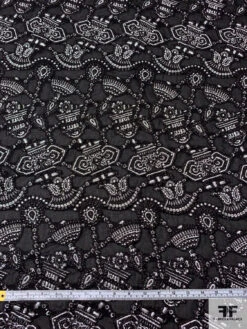 Italian Metallic Tassels Fil Coupé On Silk Blend Gauze - Black / Silver 14 Italian Metallic Tassels Fil Coupé On Silk Blend Gauze - Black / Silver -Fabrics And Fabrics Store 18241 4