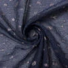 Italian Textured Silk Blend Gazar With Metallic Ovals - Navy / Silver 1 Italian Textured Silk Blend Gazar With Metallic Ovals - Navy / Silver -Fabrics And Fabrics Store 18242 1