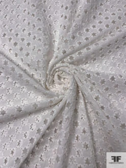 Stars In Circles Embroidered Eyelet Cotton - White -Fabrics And Fabrics Store 18271 2
