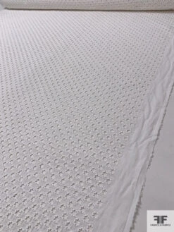 Stars In Circles Embroidered Eyelet Cotton - White -Fabrics And Fabrics Store 18271 7