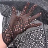 Geomeric Floral Embroidered Eyelet Cotton Gauze - Black -Fabrics And Fabrics Store 18300 8